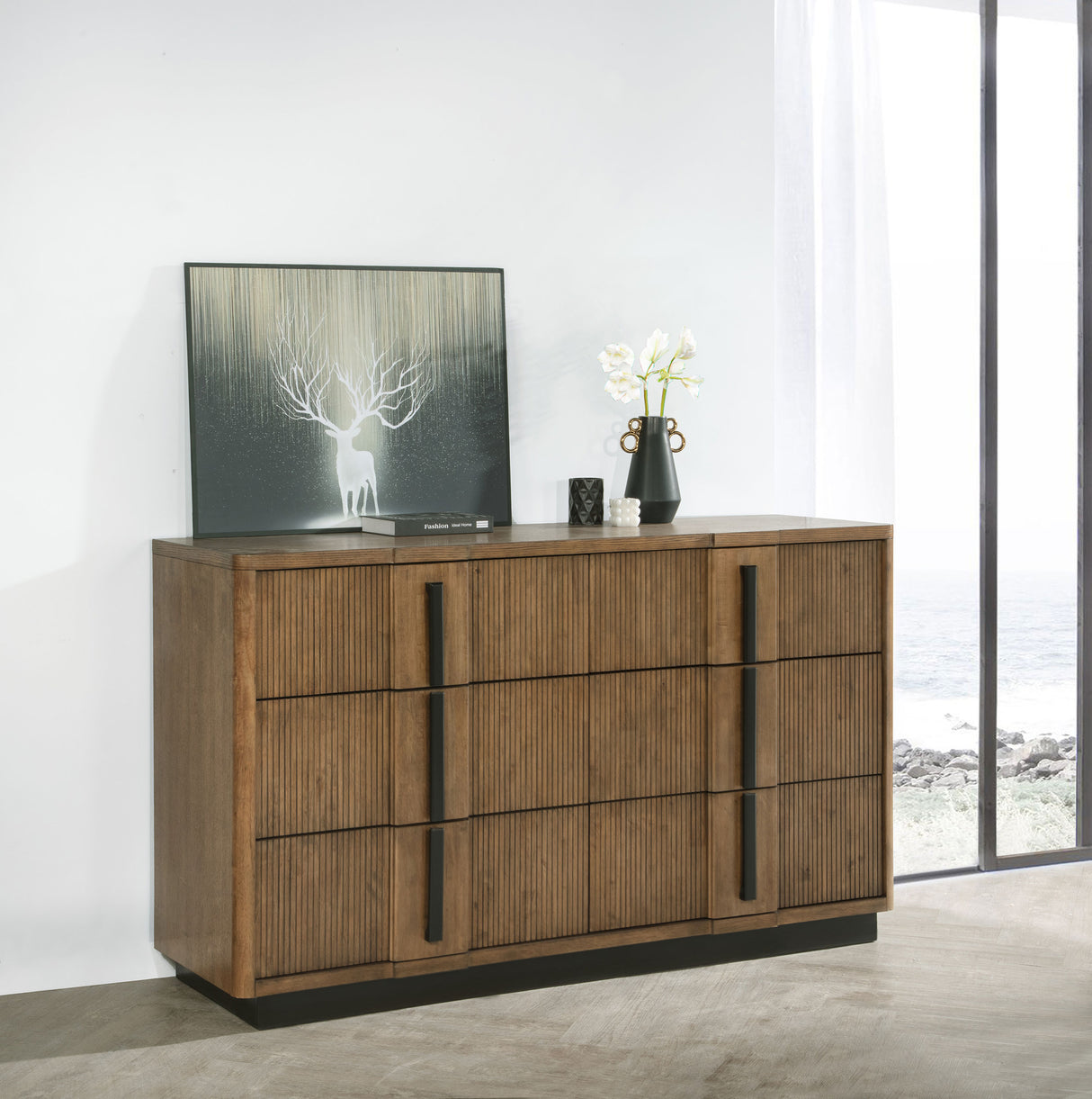 Terrace Ash Brown 6-Drawer Dresser Cabinet