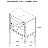 Granada 2-drawer Glass Top Nightstand Natural Pine