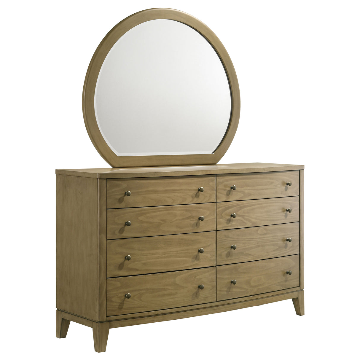 Granada Natural Pine 8-Drawer Dresser And Mirror