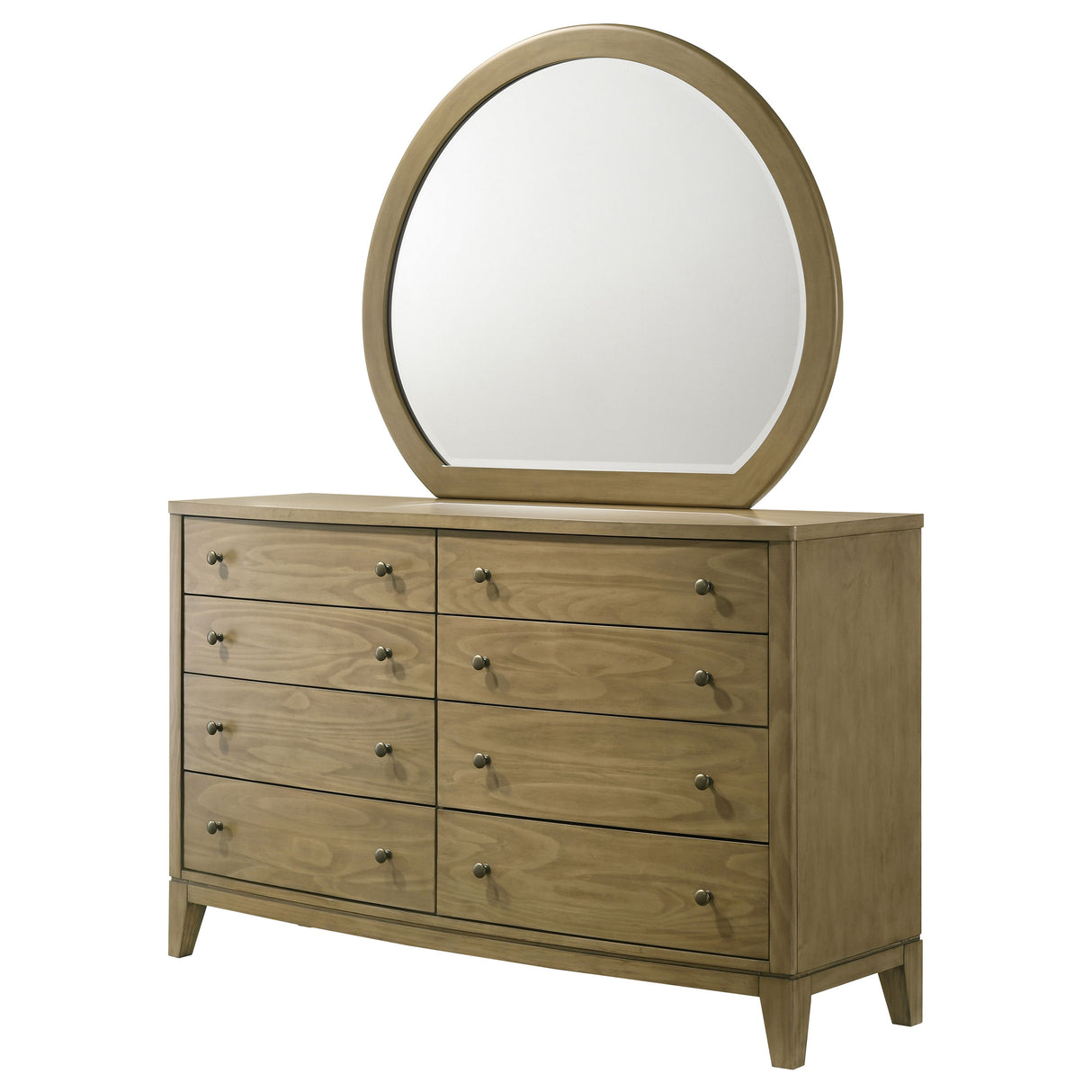 Granada Natural Pine 8-Drawer Dresser And Mirror