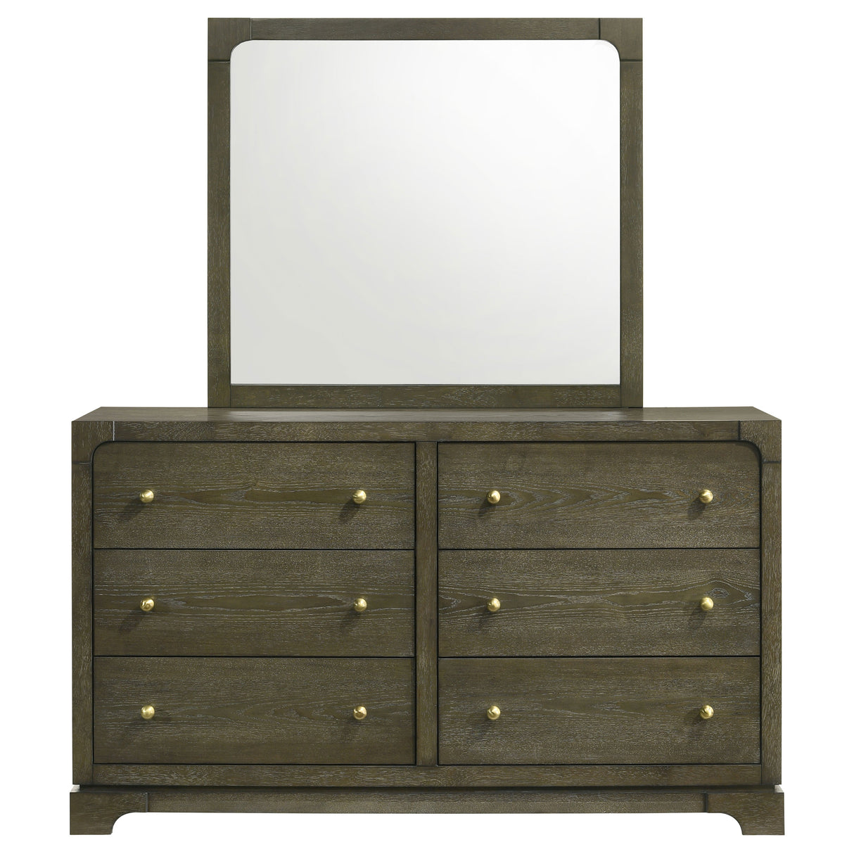 Gran Park Dark Cocoa 6-Drawer Dresser And Mirror