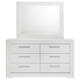 Ives White High Gloss 6-Drawer Dresser And Mirror