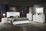 Ives White High Gloss 6-Drawer Dresser And Mirror