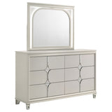 Olivia White 6-Drawer Dresser And Led Mirror Pearl