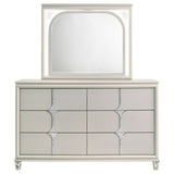 Olivia White 6-Drawer Dresser And Led Mirror Pearl