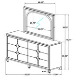 Olivia White 6-Drawer Dresser And Led Mirror Pearl