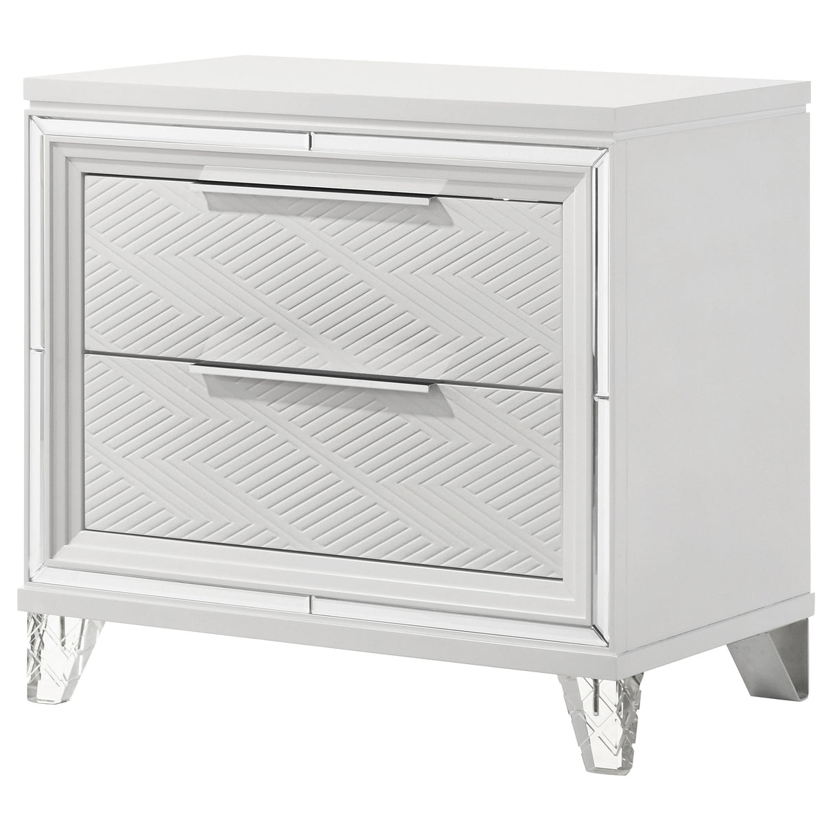 Marmore 2-drawer Nightstand Bedside Table White