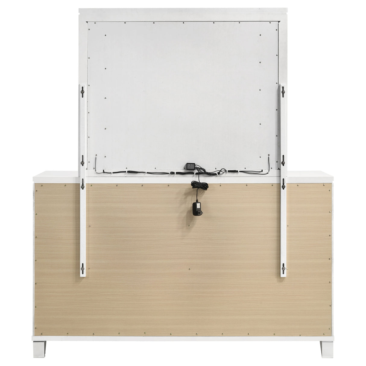 Marmore White 9-Drawer Dresser And Led Mirror