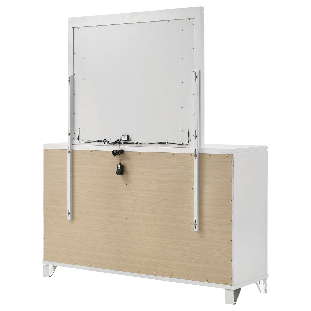 Marmore White 9-Drawer Dresser And Led Mirror