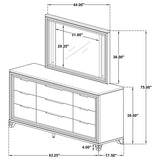 Marmore White 9-Drawer Dresser And Led Mirror