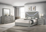 Ives Grey High Gloss 4-Piece Queen Bedroom Set