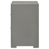 Ives 2-drawer Nightstand Bedside Table Grey High Gloss