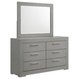 Ives Grey High Gloss 6-Drawer Dresser And Mirror