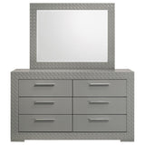 Ives Grey High Gloss 6-Drawer Dresser And Mirror