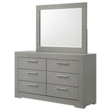 Ives Grey High Gloss 6-Drawer Dresser And Mirror