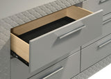 Ives Grey High Gloss 6-Drawer Dresser And Mirror