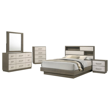 Fenwick Grey Oak/Almond 5-Piece Queen Bedroom Set Oak