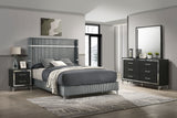 Lucia Grey 4-Piece Queen Bedroom Set And Black