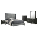 Lucia Grey 5-Piece Queen Bedroom Set Black