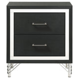 Lucia 2-drawer Nightstand Bedside Table Black