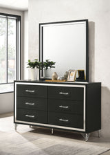 Lucia Black 6-Drawer Dresser And Mirror