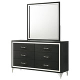 Lucia Black 6-Drawer Dresser And Mirror