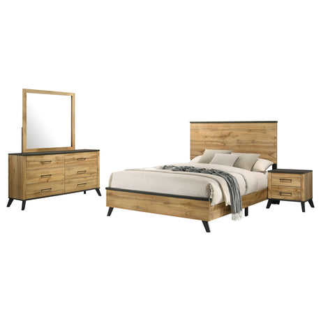 Kaywood Weathered Brown / Natural Pine 4-Piece Queen Bedroom Set