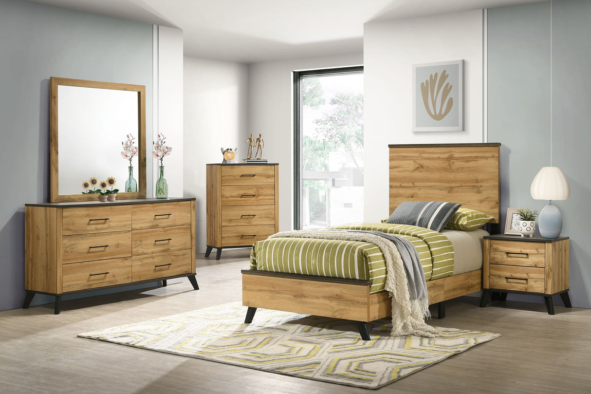 Kaywood Weathered Brown / Natural Pine 5-Piece Twin Bedroom Set