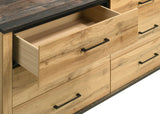 Kaywood Weathered Brown / Natural Pine 6-Drawer Dresser And Mirror