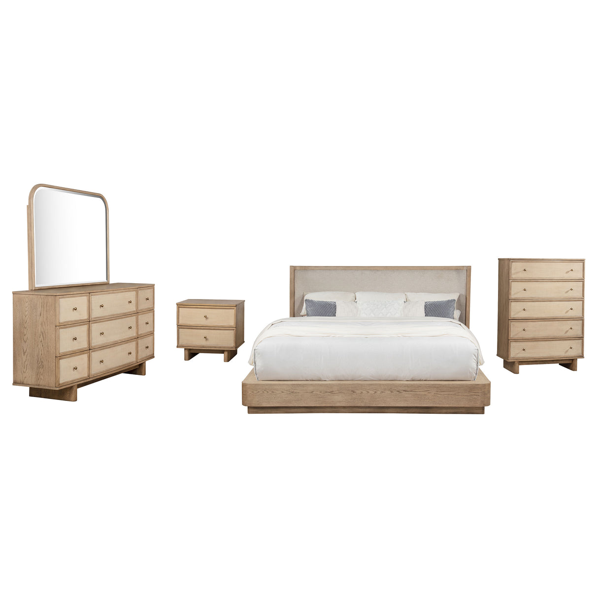 Kailani Beige Oak 5-Piece Queen Bedroom Set