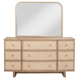 Kailani Beige Oak 9-Drawer Dresser And Mirror