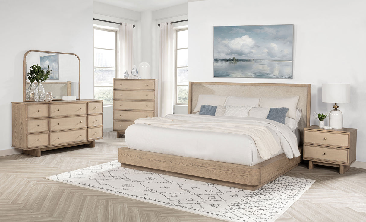 Kailani Beige Oak 9-Drawer Dresser And Mirror