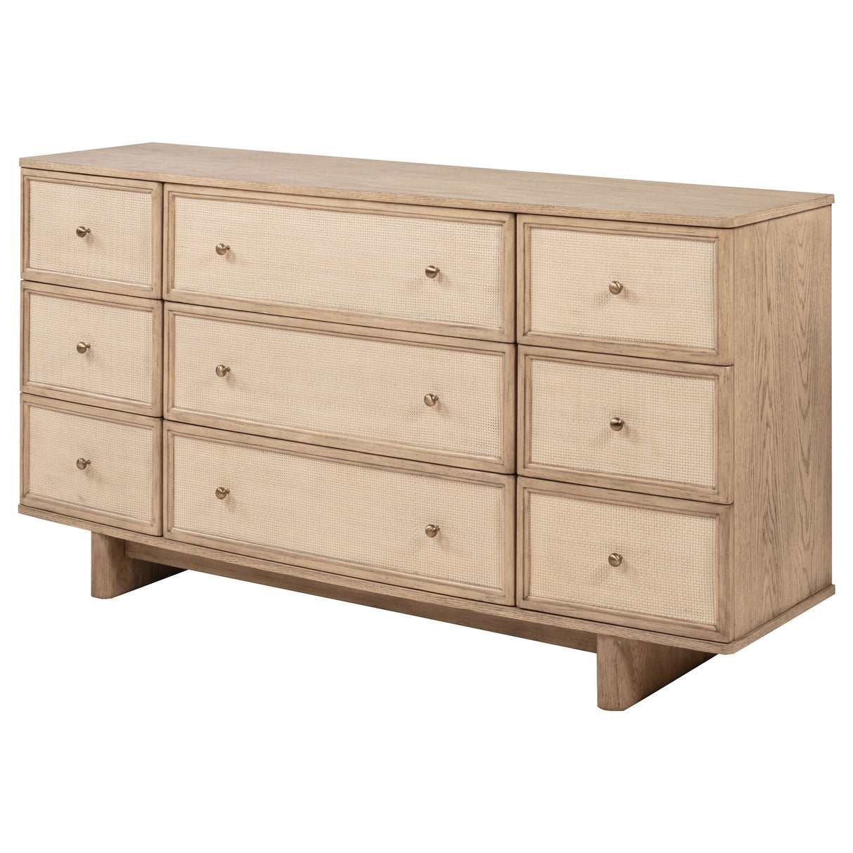 Kailani Beige Oak 9-Drawer Dresser Cabinet