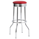 Hopkins Upholstered Top Bar Stools Red And Chrome (Set Of 2)