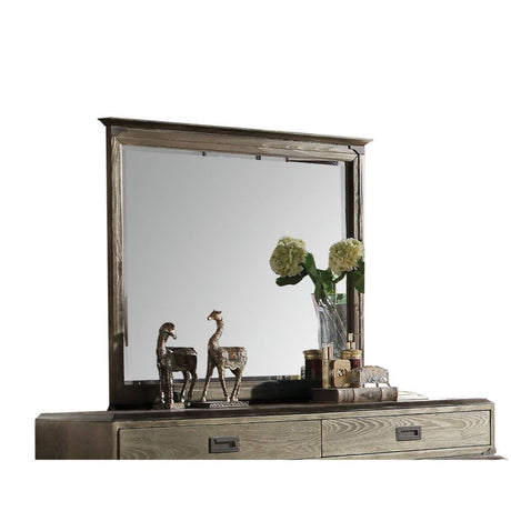 Athouman Weathered Oak Finish Mirror