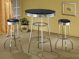 Theodore Upholstered Top Bar Stools Black And Chrome (Set Of 2)