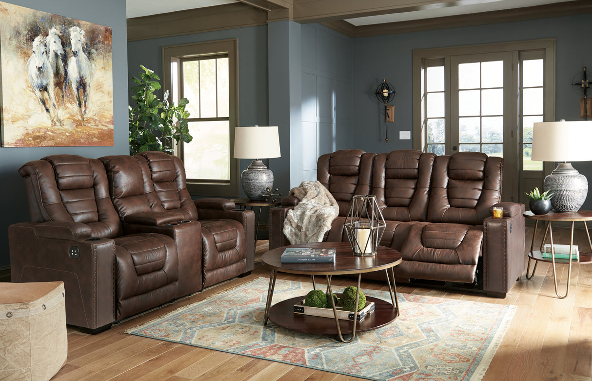 Owner's Box Power Reclining Sofa and Loveseat