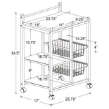 Kelvin 2-Shelf Kitchen Cart Natural Brown And White