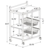 Kelvin 2-Shelf Kitchen Cart Natural Brown And White