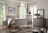 Louis Antique Gray Finish Philippe Iii Twin Bed