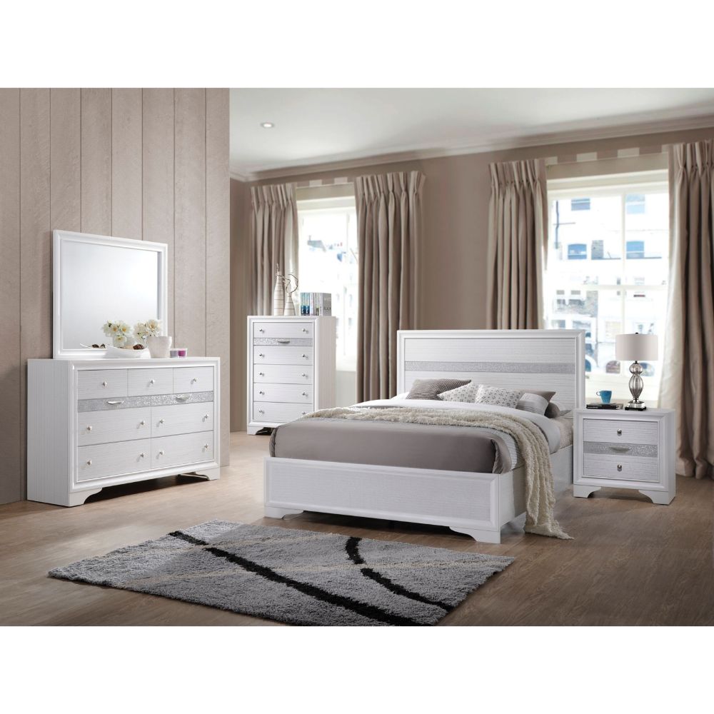 Naima White Finish Full Bed