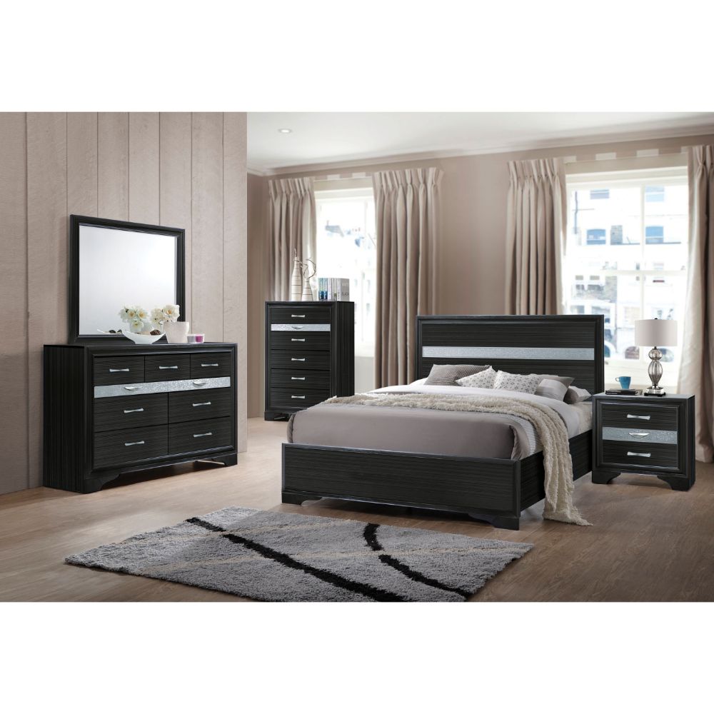 Naima Black Finish Full Bed