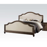 Baudouin Beige Linen & Weathered Oak Finish California King Bed