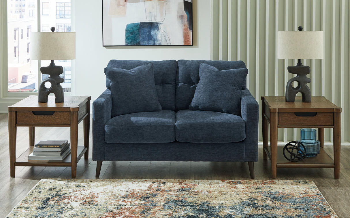 Bixler Navy Loveseat