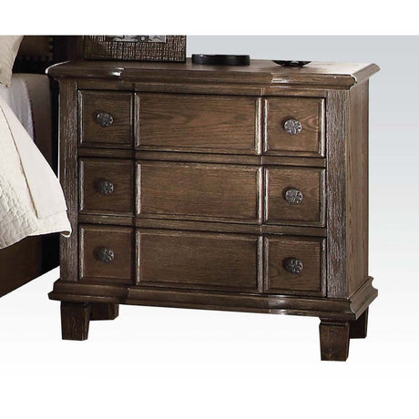 Baudouin Weathered Oak Finish Nightstand