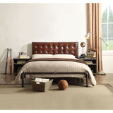 Brancaster Vintage Brown Top Grain Leather Queen Bed