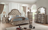 Northville Synthetic Leather & Antique Silver Finish Eastern King Bed