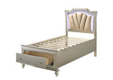 Kaitlyn Synthetic Leather & Champagne Finish Full Bed