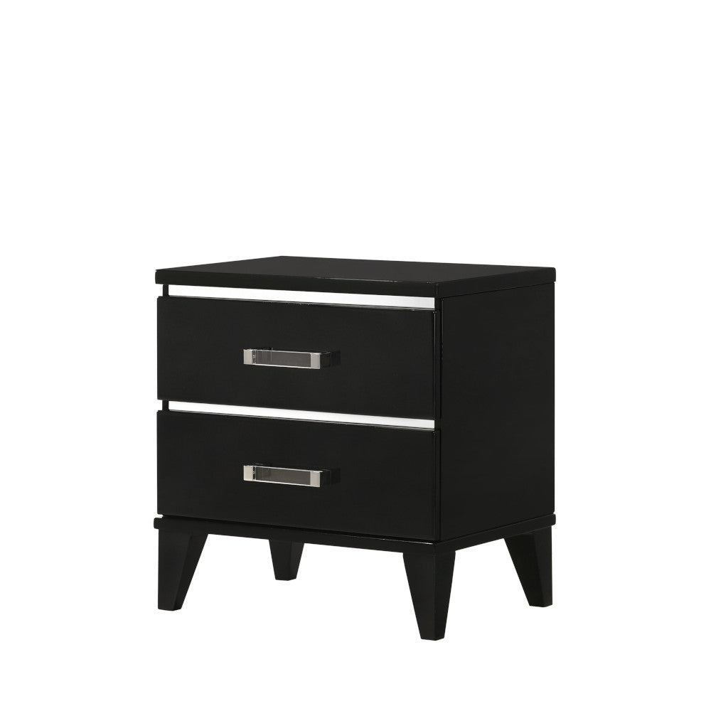 Chelsie Black Finish Nightstand