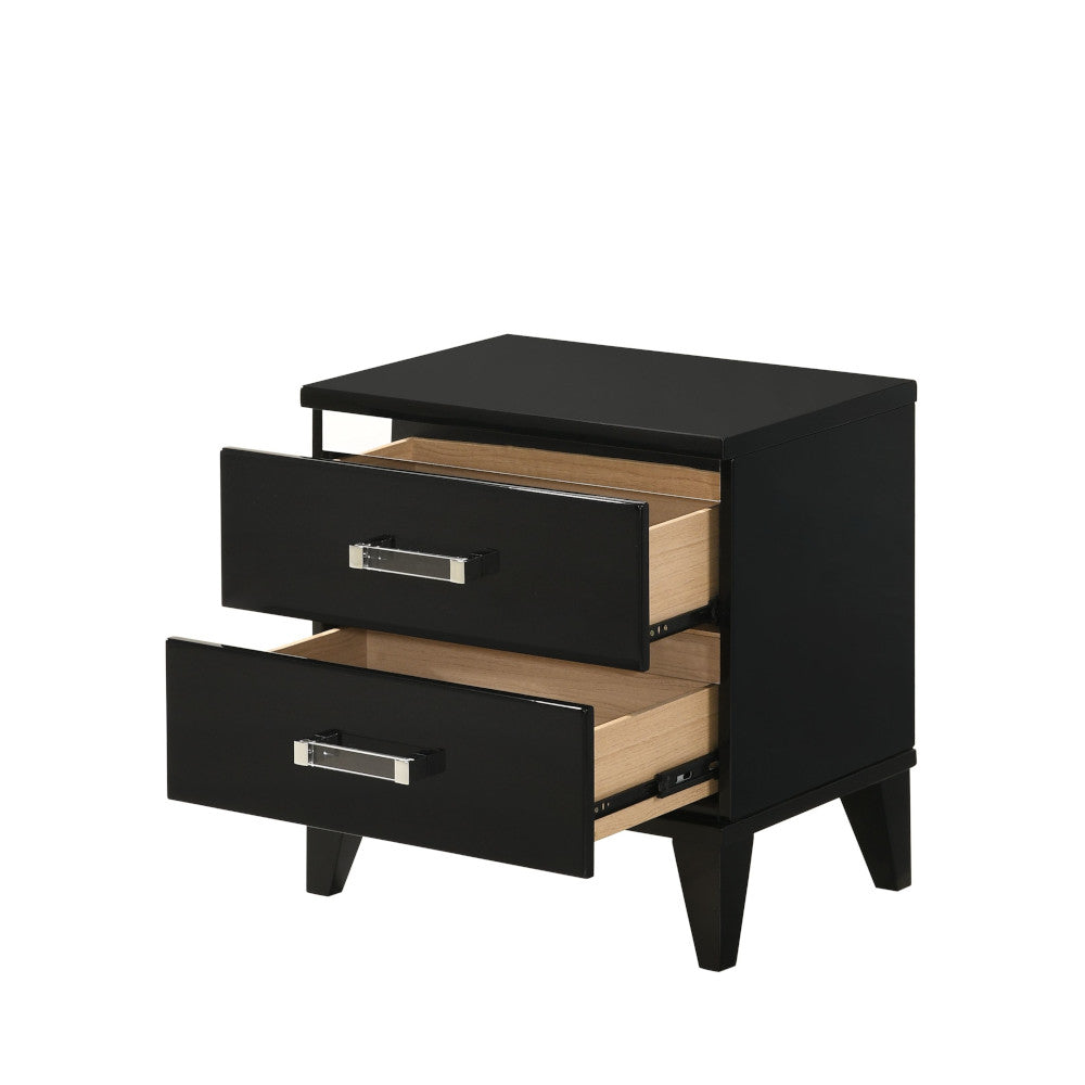 Chelsie Black Finish Nightstand